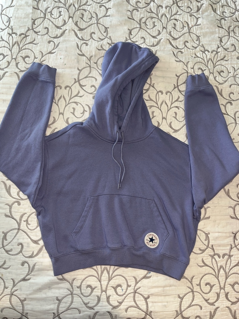 Converse Women's Cropped Hoodie Sweater in Slate Lilac